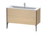 Duravit XViu Waschtisch-Unterschrank XV44840B271 121 x 59,4 x 48 cm, mediterrane eiche, 2 Auszüge, stehend, schwarz matt