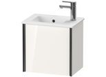 Duravit XViu Waschtisch-Unterschrank XV4024RB222 41x29x40cm, wandhängend, schwarz matt, Anschlag rechts, weiß hochglanz