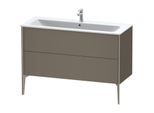 Duravit XViu Waschtisch-Unterschrank XV44840B190 121 x 59,4 x 48 cm, flannel grey seidenmatt, 2 Auszüge, stehend, champagner matt