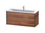 Duravit XViu Waschtisch-Unterschrank XV41280B279 121 x 56 x 48 cm, nussbaum natur, 2 Schubkästen, wandhängend, schwarz matt