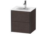 Duravit XViu Waschtisch-Unterschrank XV41310B272 51x42x55,7cm, 2 Schubkästen, schwarz matt, eiche dunkel gebürstet