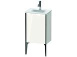 Duravit XViu Waschtisch-Unterschrank XV4068RB285 43x31x59,1cm, 1 Tür, schwarz matt, Tür rechts, weiß hochglanz
