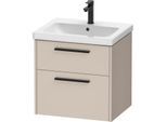 Duravit D-Code Waschtischunterschrank DC46700BD910000 ,Griff Diamantschwarz, Taupe Matt, Wandhängend, Schubkästen 2, 584x555x460 mm