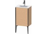 Duravit XViu Waschtisch-Unterschrank XV4068RB212 43x31x59,1cm, 1 Tür, schwarz matt, Tür rechts, eiche gebürstet