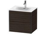 Duravit XViu Waschtisch-Unterschrank XV41320B269 61 x 55,7 x 48 cm, nussbaum gebürstet, 2 Schubkästen, schwarz matt