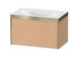 Duravit XViu Waschtisch-Unterschrank XV4610NB112P 80x48cm, 1 Auszug, champagner matt, Rahmen P, eiche gebürstet
