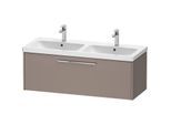 Duravit D-Code Doppel-Waschtischunterschrank DC4669010430000 Griff Chrom, Basalt Matt ,Wandhängend, Auszug 1, 1184x400x460 mm