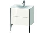 Duravit XViu Waschtisch-Unterschrank XV43010B222 71 x 59,1 x 48 cm, weiß hochglanz, 2 Auszüge, schwarz matt