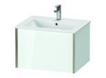 Duravit XViu Waschtisch-Unterschrank XV40250B185 61 x 40 x 48 cm, weiß hochglanz, 1 Auszug, wandhängend, champagner matt