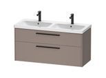 Duravit D-Code Doppel-Waschtischunterschrank DC46740BD430000 ,Griff Diamantschwarz, Basalt Matt, Wandhängend, Schubkästen 2, 1184x555x460 mm