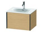 Duravit XViu Waschtisch-Unterschrank XV40320B230 61 x 39,7 x 48 cm, Eiche natur, 1 Auszug, schwarz matt