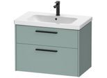 Duravit D-Code Waschtischunterschrank DC46720BDHG0000 ,Griff Diamantschwarz, Fjordgrün Matt, Wandhängend, Schubkästen 2, 784x555x460 mm