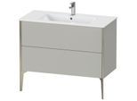Duravit XViu Waschtisch-Unterschrank XV44830B107 101 x 59,4 x 48 cm, betongrau matt, 2 Auszüge, stehend, champagner matt