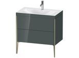 Duravit XViu Waschtisch-Unterschrank XV4710OB138C 80x48cm, 2 Auszüge, 1 Hahnloch, champagner matt, Rahmen C, dolomiti grey hochglanz