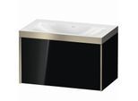 Duravit XViu Waschtisch-Unterschrank XV4610NB140P 80x48cm, 1 Auszug, champagner matt, Rahmen P, schwarz hochglanz