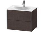 Duravit XViu Waschtisch-Unterschrank XV41330B272 71 x 55,7 x 48 cm, eiche dunkel gebürstet, 2 Schubkästen, schwarz matt
