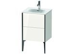 Duravit XViu Waschtisch-Unterschrank XV40690B222 51x42x59,1cm, 2 Auszüge, schwarz matt, weiß hochglanz