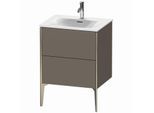 Duravit XViu Waschtisch-Unterschrank XV43000B190 61 x 59,1 x 48 cm, flannel grey seidenmatt, 2 Auszüge, champagner matt
