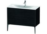 Duravit XViu Waschtisch-Unterschrank XV43030B216 101 x 59,1 x 48 cm, Eiche schwarz, 2 Auszüge, schwarz matt