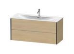 Duravit XViu Waschtisch-Unterschrank XV41360B271 121 x 55,7 x 48 cm, mediterrane eiche, 2 Schubkästen, schwarz matt