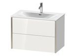Duravit XViu Waschtisch-Unterschrank XV41340B235 81 x 55,7 x 48 cm, Eiche terra, 2 Schubkästen, schwarz matt
