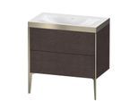 Duravit XViu Waschtisch-Unterschrank XV4710NB172P 80x48cm, 2 Auszüge, ohne Hahnloch, champagner matt, Rahmen P, eiche dunkel gebürstet
