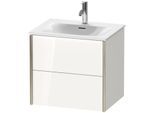 Duravit XViu Waschtisch-Unterschrank XV41320B185 61 x 55,7 x 48 cm, weiß hochglanz, 2 Schubkästen, champagner matt