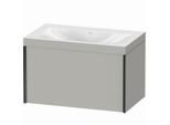Duravit XViu Waschtisch-Unterschrank XV4610NB207C 80x48cm, 1 Auszug, schwarz matt, Rahmen C, betongrau matt