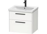 Duravit D-Code Waschtischunterschrank DC46710BD180000 ,Griff Diamantschwarz, Weiß Matt, Wandhängend, Schubkästen 2, 634x555x460 mm