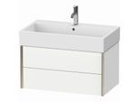 Duravit XViu Waschtisch-Unterschrank XV43360B118 78,4 x 39,7 x 45,4 cm, weiß matt, 2 Schubkästen, champagner matt
