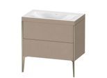 Duravit XViu Waschtisch-Unterschrank XV4710NB175C 80x48cm, 2 Auszüge, ohne Hahnloch, champagner matt, Rahmen C, leinen