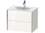 Duravit XViu Waschtisch-Unterschrank XV41330B185 71 x 55,7 x 48 cm, weiß hochglanz, 2 Schubkästen, champagner matt