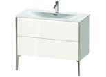 Duravit XViu Waschtisch-Unterschrank XV43030B185 101 x 59,1 x 48 cm, weiß hochglanz, 2 Auszüge, champagner matt