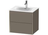 Duravit XViu Waschtisch-Unterschrank XV41320B190 61 x 55,7 x 48 cm, flannel grey seidenmatt, 2 Schubkästen, champagner matt