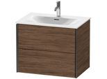 Duravit XViu Waschtisch-Unterschrank XV41330B221 71 x 55,7 x 48 cm, nussbaum dunkel, 2 Schubkästen, schwarz matt