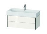 Duravit XViu Waschtisch-Unterschrank XV43370B285 98,4 x 39,7 x 45,4 cm, weiß hochglanz, 2 Schubkästen, schwarz matt