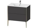 Duravit XViu Waschtisch-Unterschrank XV44820B180 81 x 59,4 x 48 cm, graphit supermatt, 2 Auszüge, stehend, champagner matt