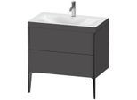 Duravit XViu Waschtisch-Unterschrank XV4710OB249C 80x48cm, 2 Auszüge, 1 Hahnloch, schwarz matt, Rahmen C, graphit matt