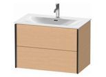 Duravit XViu Waschtisch-Unterschrank XV41340B212 81 x 55,7 x 48 cm, eiche gebürstet, 2 Schubkästen, schwarz matt