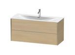 Duravit XViu Waschtisch-Unterschrank XV41360B171 121 x 55,7 x 48 cm, mediterrane eiche, 2 Schubkästen, champagner matt