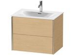 Duravit XViu Waschtisch-Unterschrank XV41330B130 71 x 55,7 x 48 cm, Eiche natur, 2 Schubkästen, champagner matt