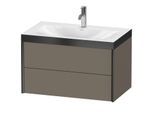 Duravit XViu Waschtisch-Unterschrank XV4615OB290P 80x48cm, 2 Schubkästen, 1 Hahnloch, schwarz matt, Rahmen P, flannel grey seidenmatt