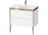 Duravit XViu Waschtisch-Unterschrank XV4710OB118P 80x48cm, 2 Auszüge, 1 Hahnloch, champagner matt, Rahmen P, weiß matt