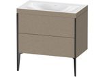 Duravit XViu Waschtisch-Unterschrank XV4710NB211C 80x48cm, 2 Auszüge, ohne Hahnloch, schwarz matt, Rahmen C, eiche kaschmir