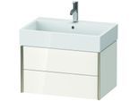 Duravit XViu Waschtisch-Unterschrank XV43350B185 68,4 x 39,7 x 45,4 cm, weiß hochglanz, 2 Schubkästen, champagner matt