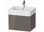 Duravit XViu Waschtisch-Unterschrank XV42340B189 58,4 x 39,7 x 45,4 cm, flannel grey hochglanz, 1 Auszug, champagner matt
