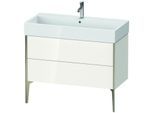 Duravit XViu Waschtisch-Unterschrank XV45370B122 98,4 x 49,3 x 45,4 cm, weiß hochglanz, 2 Auszüge, champagner matt