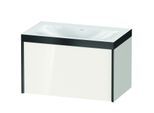 Duravit XViu Waschtisch-Unterschrank XV4610NB222P 80x48cm, 1 Auszug, schwarz matt, Rahmen P, weiß hochglanz