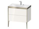 Duravit XViu Waschtisch-Unterschrank XV4710EB122P 80x48cm, 2 Auszüge, 2 Hahnlöcher, champagner matt, Rahmen P, weiß hochglanz