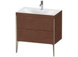 Duravit XViu Waschtisch-Unterschrank XV4710OB113C 80x48cm, 2 Auszüge, 1 Hahnloch, champagner matt, Rahmen C, amerikanischer nussbaum